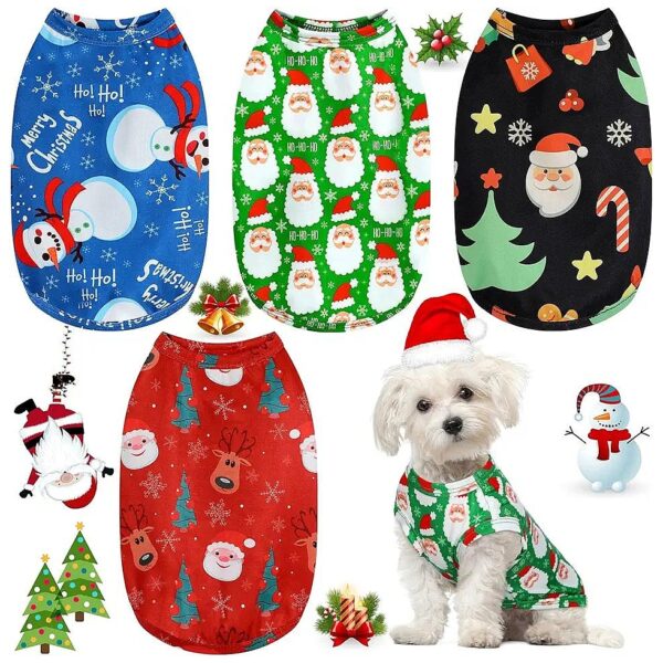 Christmas Dog Apparel for Small Dogs in Medium Size with Snowflake Patterns