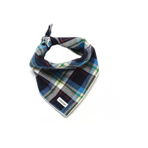 Christmas Dog Bandana in Blue Tartan Plaid - Fall and Winter Cozy Pet Accessory