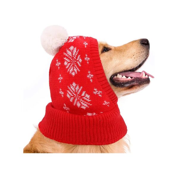 Christmas Dog Party Accessory Acrylic Fabric Soft Warm Hat for Small Medium Large Dogs