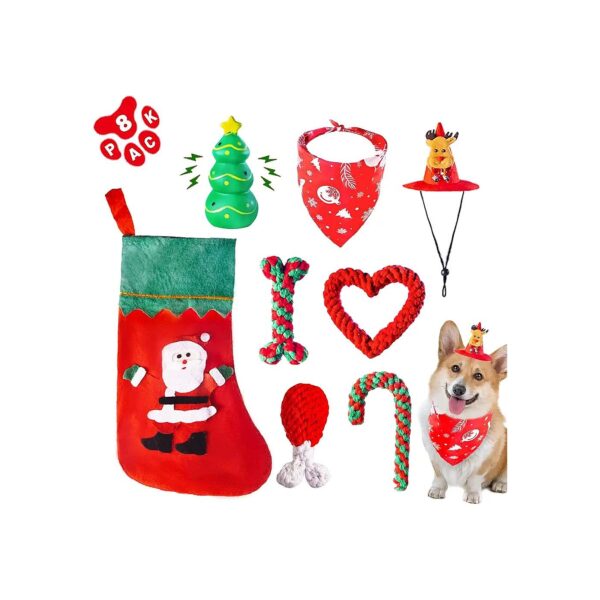 Christmas Dog Teething Toys for Small and Medium Breed Puppies and Dogs