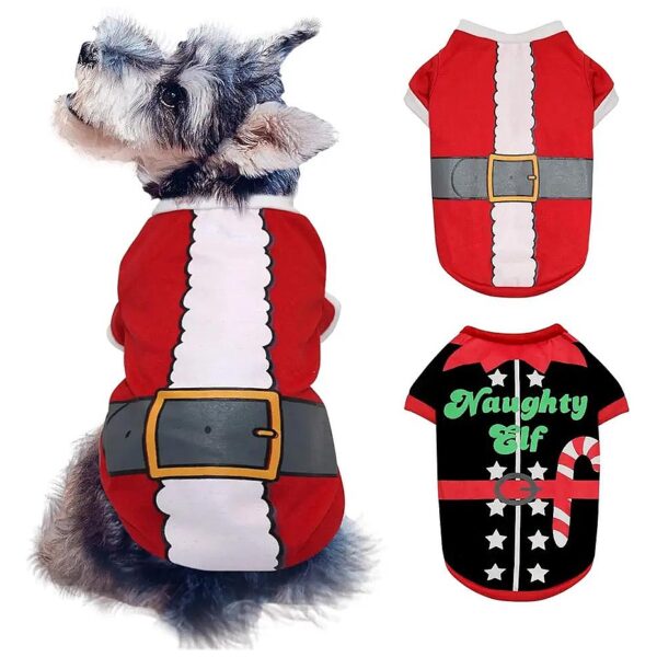 Christmas Pet Clothing for Small Dogs and Cats Soft Cotton Pullover T-Shirts