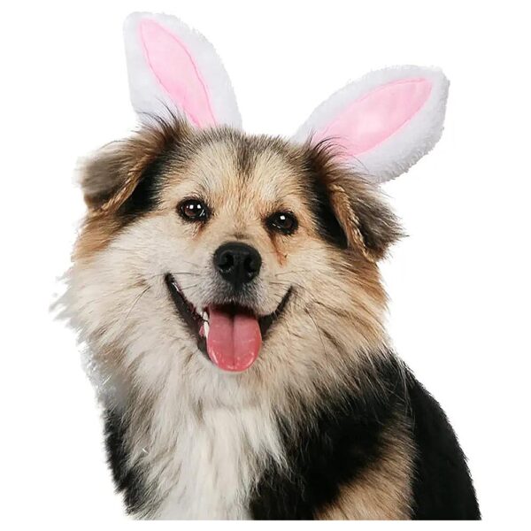 Christmas Pet Headgear Fluffy Bunny Ears Headband for Large Dogs and Cats