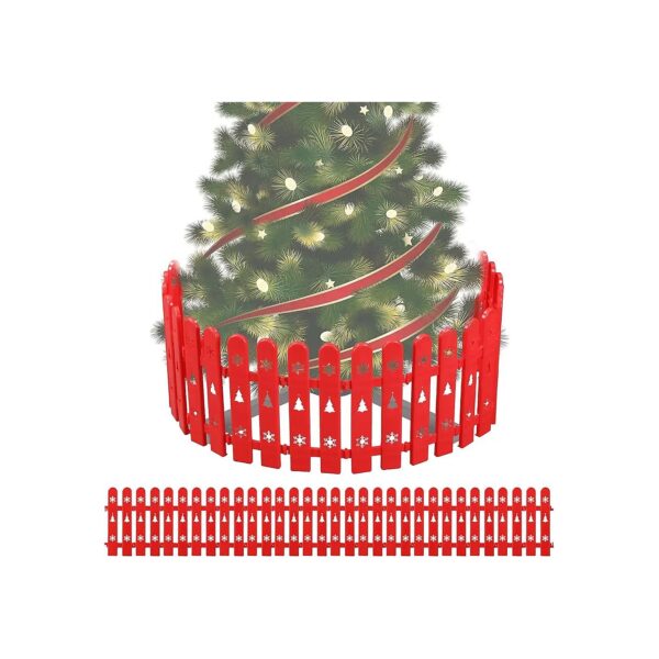 Christmas Tree Fence Protection for Babies and Pets Red Picket Design