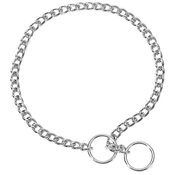 Chrome Metal Dog Chain Collar with Argon-Welded Construction for Strong Training