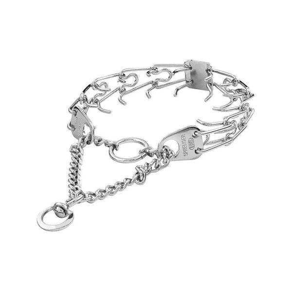 Chrome Steel Prong Collar with Chrome Finish and Blunt Prongs for Small Breeds