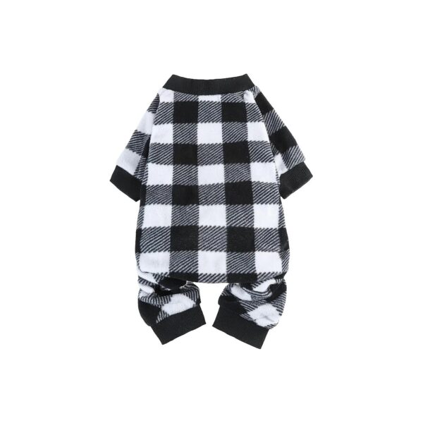 Classic Checkered Pattern Dog Pajamas for Small to Large Dogs with Soft Fleece