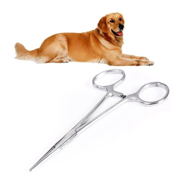 Classic Design Stainless Steel Ear Hair Clamp Scissors with Straight Blades for Pets