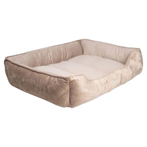 Classic Dog Bed for Large Dogs Soft Rectangle, Tan and Taupe Color