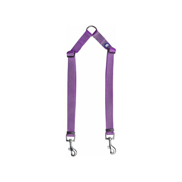 Classic Dual Leash for Two Small Dogs Dark Orchid Nylon Dog Leash