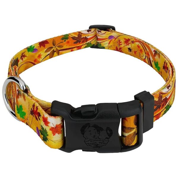 Classic Fall Color Autumn Wind Dog Collar for Small to Large Breeds - Adjustable