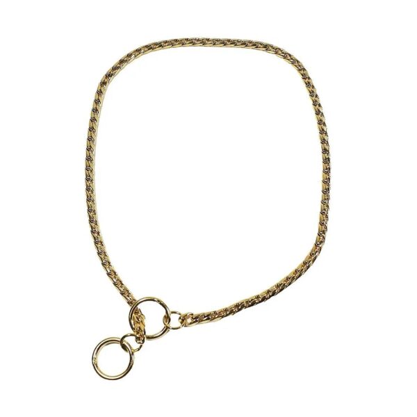 Classic Gold Plated Dog Choker for Dogs over 12 Inches Long