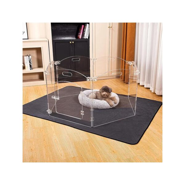 Clear Acrylic Dog Playpen with Six Panels for Small Pets