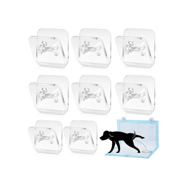 Clear Large Dog Training Pad Holders with 6 Pieces Strong Adhesive for Indoor Outdoor