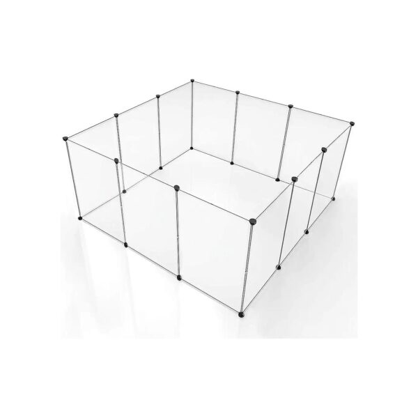 Clear Smoke Grey Pet Playpen with Safe and Portable Design for Small Animals