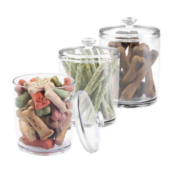 Clear Storage Canister for Pet Food and Supplies