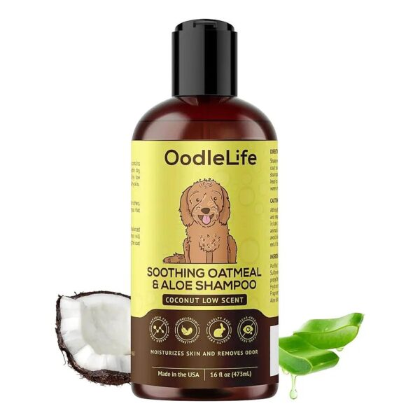 Coconut and Oatmeal Shampoo for Smelly Dogs, Dry Skin, and Flaky Coat