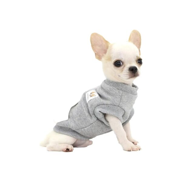 Cold Weather Dog Clothes - Grey Sweatshirts for Chihuahua Puppy Breeds in XS Size