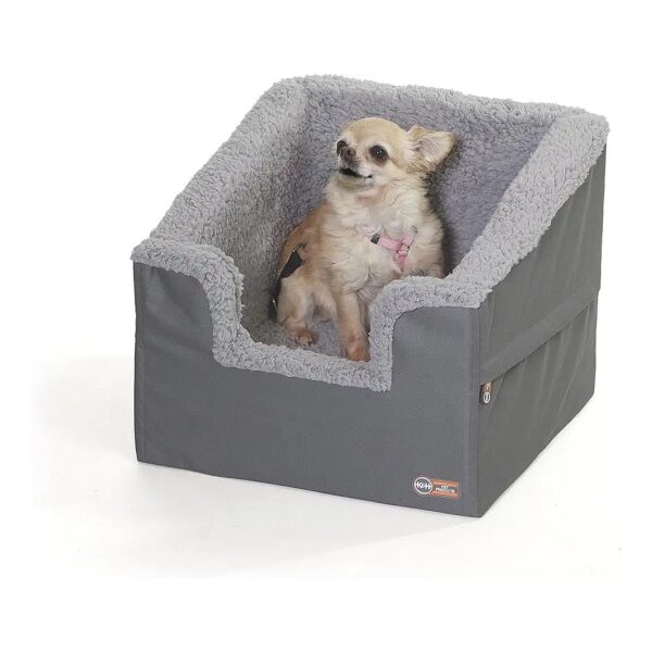 Collapsible Car Booster Seat for Small Pets with Machine Washable Cover