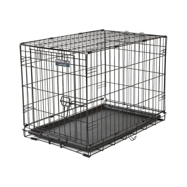 Collapsible Dog Crate for Puppy Accessories, Adjustable Size and Durable Black Finish