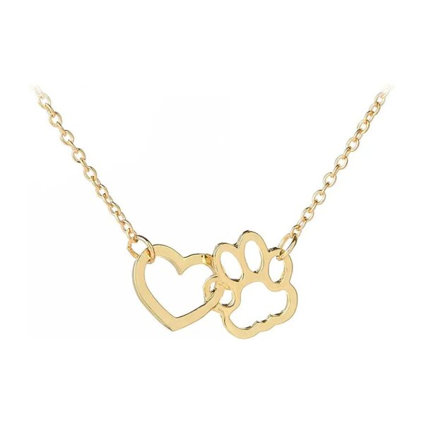 Colorful Blinged Dog Cat Paw Print Pet Footprint Necklace for Women Girls