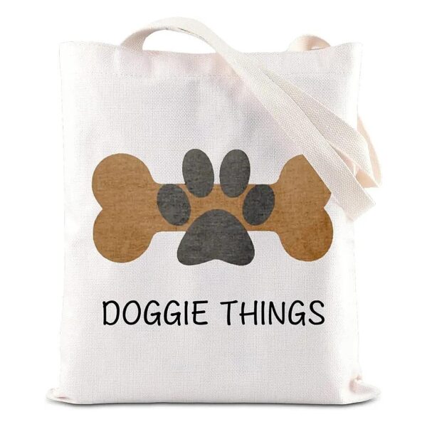 Colorful Eco-Friendly Dog Lover Canvas Tote Bag for Pet Owners and Dog Park Accessories