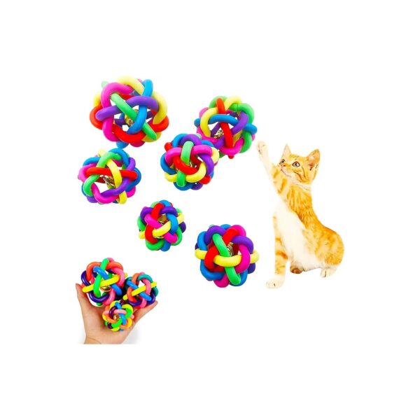 Colorful Interactive Dog Toy Balls with Bell for Small and Medium Dogs