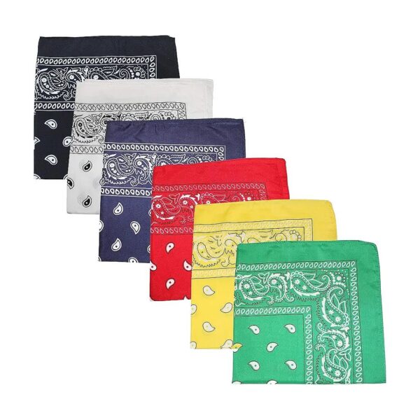 Combo Pack Of 5 Large Paisley Cotton Bandanas For Pets