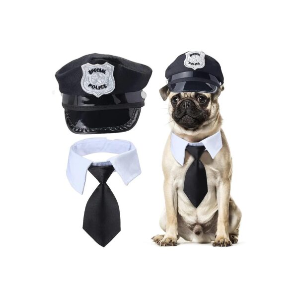 Comedy Pet Police Costume Kit with Hat and Necktie for Halloween