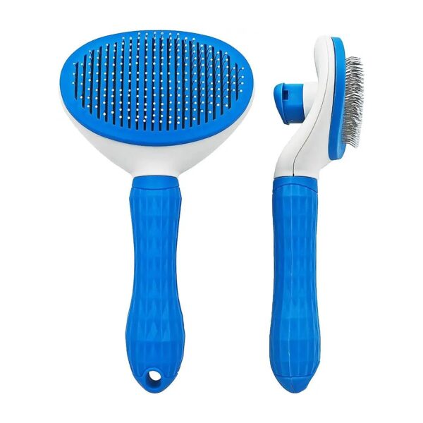 Comfort Grip Pet Brush Removes Loose Hair and Tangles with Easy to Clean Bristles