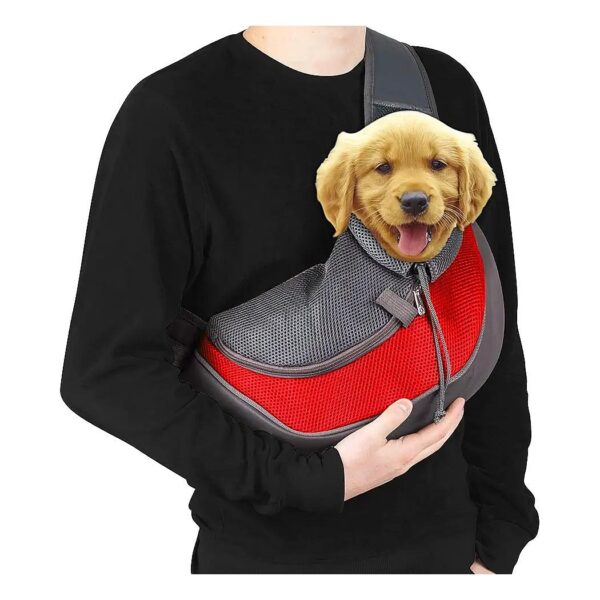 Comfort Pet Sling for Small Dogs with Adjustable Strap and Zipper Pocket