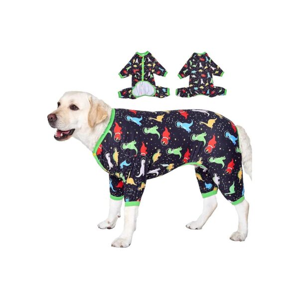 Comfort Recovery Shirt for Big Dogs with Breathable Fabric and Adjustable V-Neck