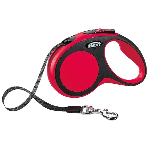 Comfort XS Tape Red Leather Automatic Leash XS