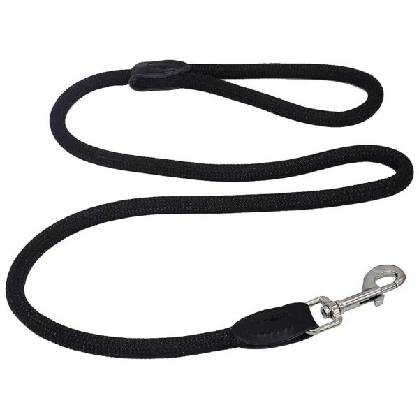 Comfortable 4Ft Nylon Dog Leash for Small and Medium Pets, Durable and Lightweight, Black