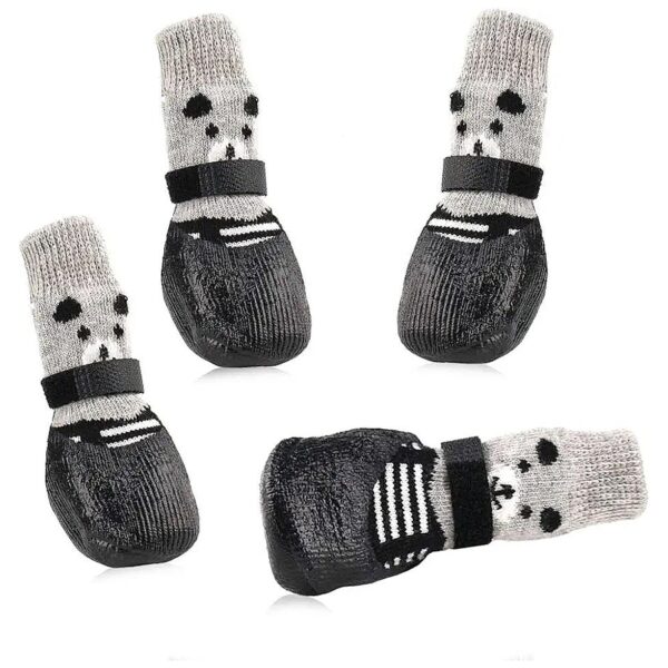 Comfortable Adjustable Paw Socks for Small Dogs and Cats Black