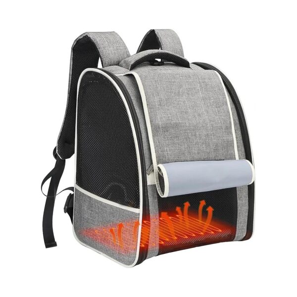 Comfortable Backpack Pet Carrier with Integrated Heating Pad for Small Pets