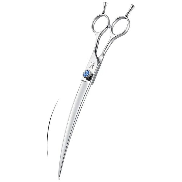 Comfortable Curved Dog Grooming Scissors with Ergonomic Design for Right Handed Groomers