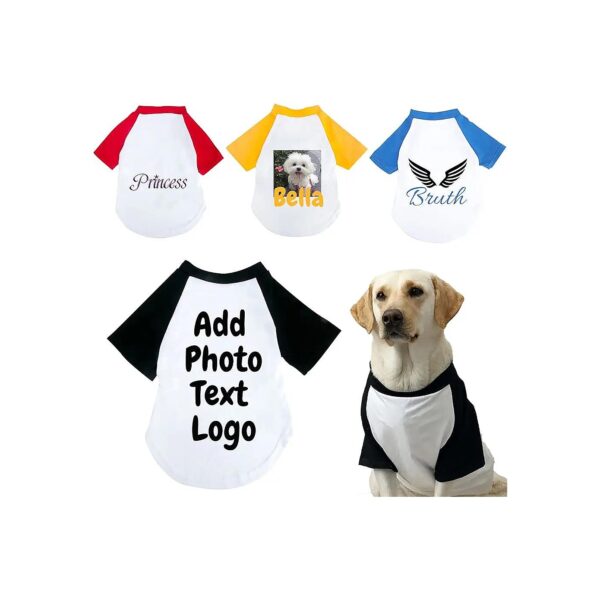 Comfortable Custom Dog Shirts with Photo or Text for Small to Medium Breed Dogs