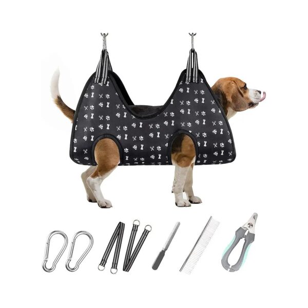 Comfortable Dog Grooming Hammock for Nail Trimming and Pampering