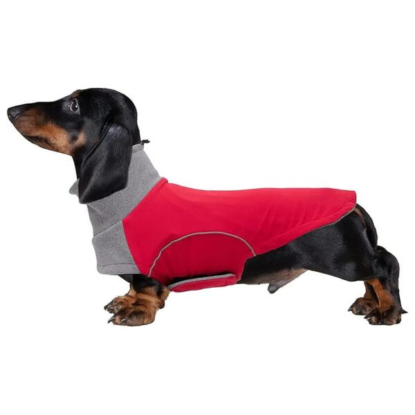 Comfortable Dog Winter Coat with Harness Slot for Miniature Dachshunds