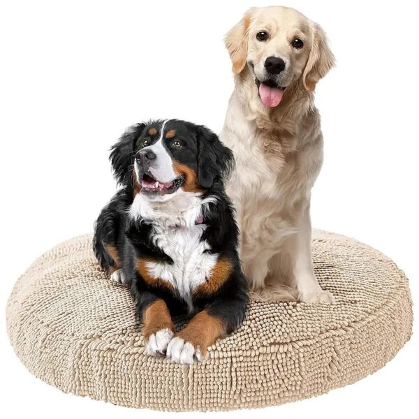 Comfortable Microfiber Dog Bed with Chenille Texture - Soft and Soothing for Pets