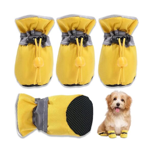 Comfortable Paw Protector Dog Shoes for Small Dogs with Width Adjustable Closure