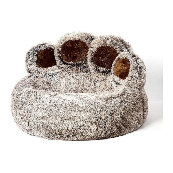 Comfortable Paw Shape Round Bed for Small to Medium Dogs and Cats