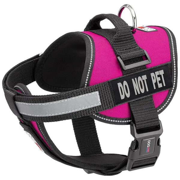 Comfortable Pink Dog Vest Harness with Removable DO NOT PET Patches Large Size 28-38