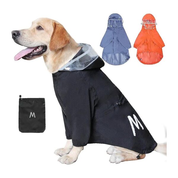 Comfortable Raincoat with Reflective Hood for Small Breed Dogs