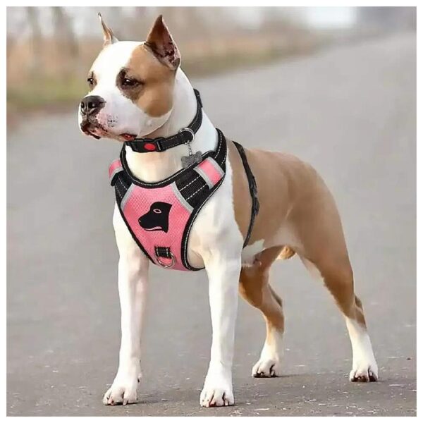 Comfortable Reflective Adjustable Harness for Medium to Large Dogs with No Pull Design