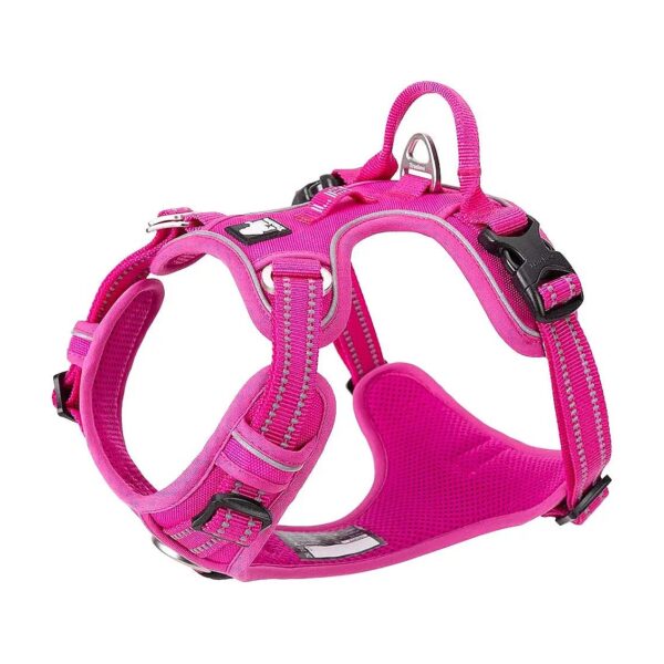 Comfortable Reflective Dog Harness Vest Fuchsia X-Small with Quick Release Buckle