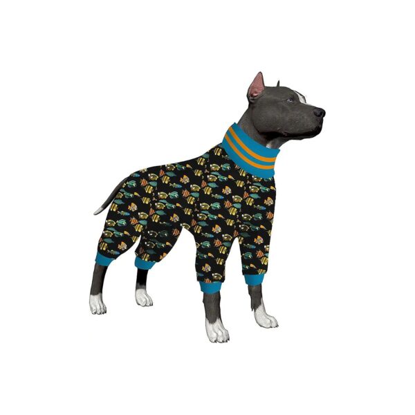 Comfortable Soft Lightweight Fish Print Dog Onesie for Medium to Large Dog Breeds