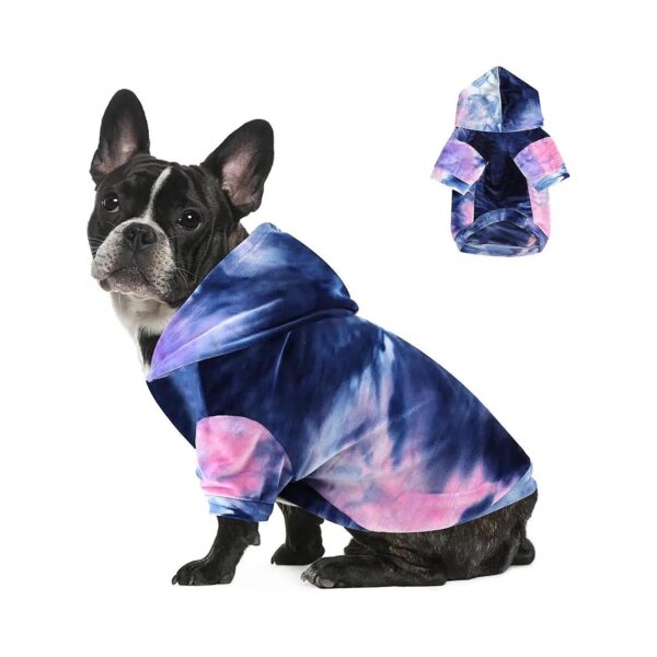 Comfortable Tie-Dye Hoodie for Small Dogs and Cats, Winter Pet Sweater