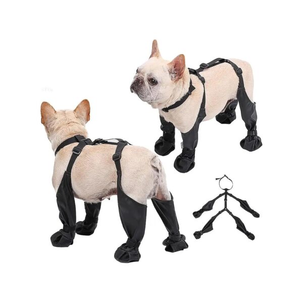 Comfortable Waterproof Dog Boots with Suspenders for Walking Running and Hiking