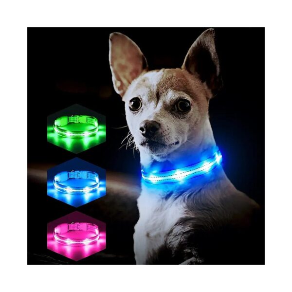 Comfortable and Adjustable LED Glow Collar for Small Medium Large Dogs